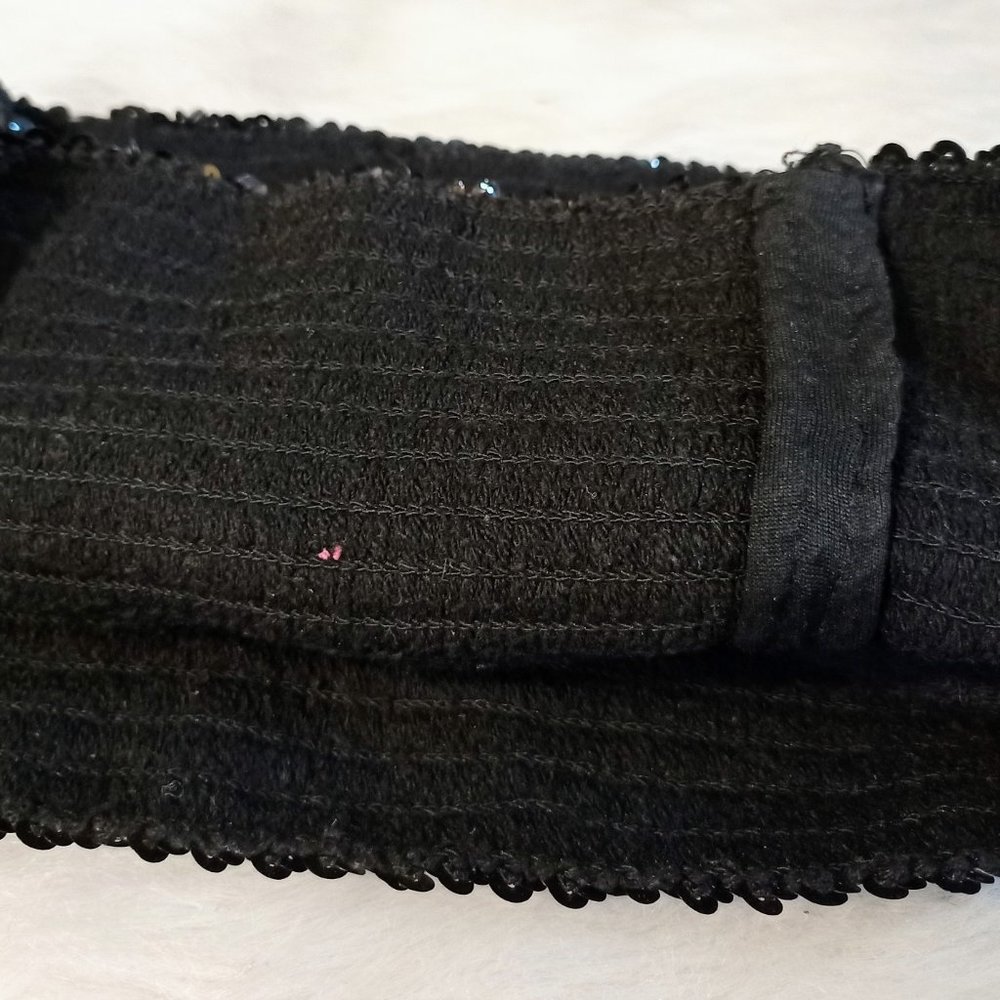 Vintage Black Sequin Waistband Stretchy - Picture 3 of 3